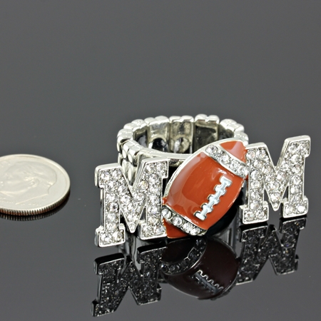 Sports "FOOTBALL MOM" Stretch Ring