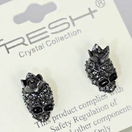 Skull Rhinestone Post Earrings