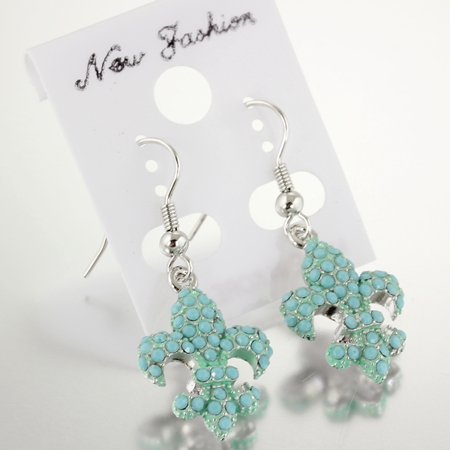 Fleur De Lis Turquoise Earrings