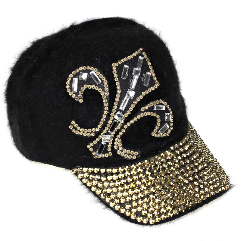 Fleur De Lis Rhinestone Cap