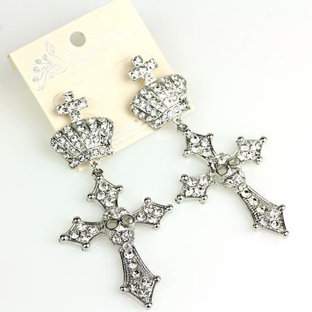 Skull Cross Fish Hook Earrings