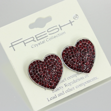 Fashion "Heart" Rhinestone Post Earrings