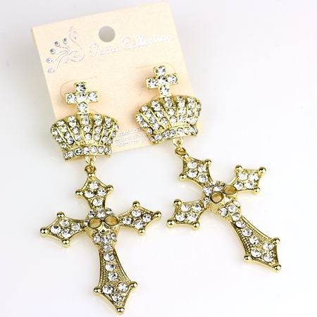 Skull Cross Fish Hook Earrings