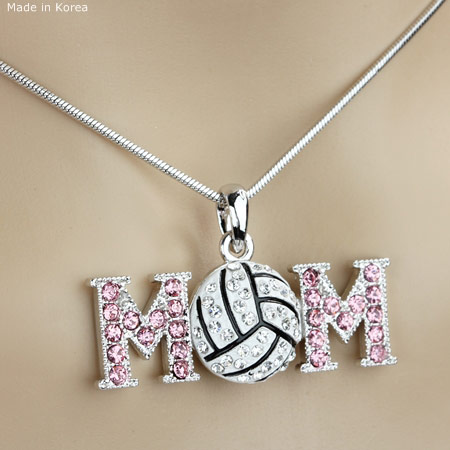 Volley Ball Mom Pendant Necklace