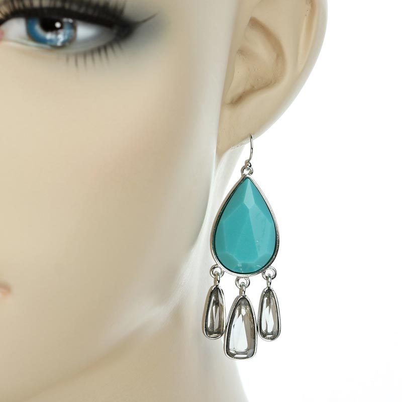 Turquoise Fish Hook Earrings