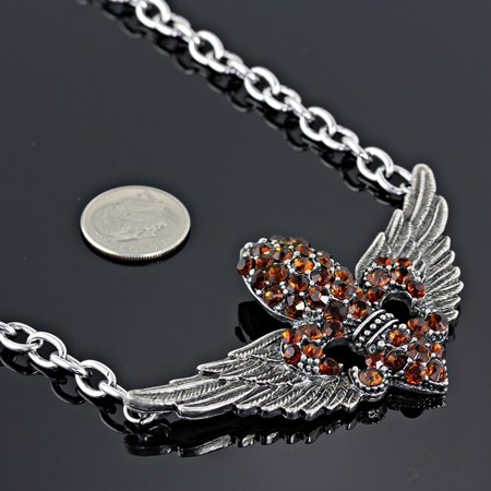 24" Long Fleur De Lis Large Pendant Necklace
