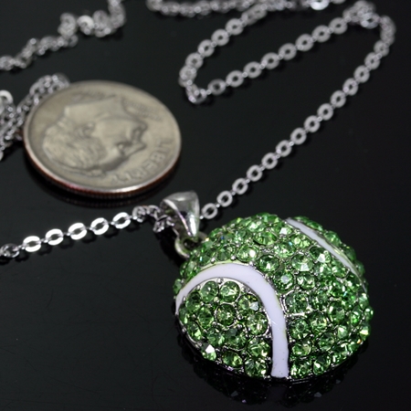Sports Theme "Tennis Ball" Pendant Necklace