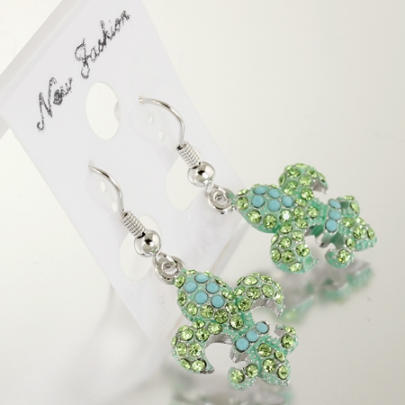 Fleur De Lis Rhinestone Earrings