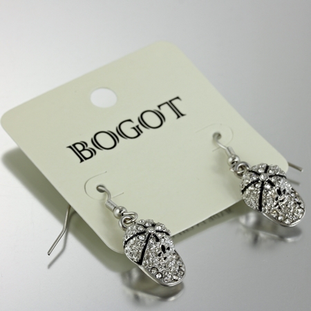 Fleur De Lis "Baseball Cap" Rhinestone Earrings