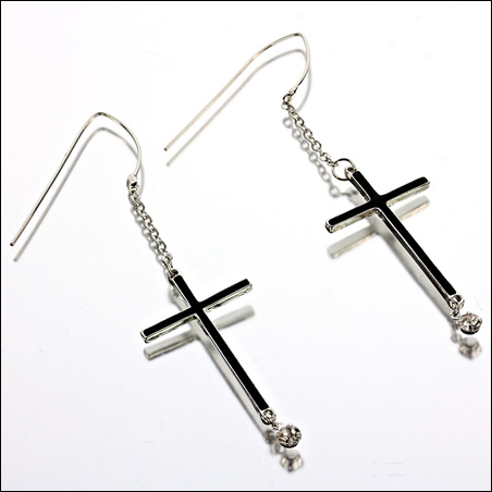Cross Fish Hook Earrings