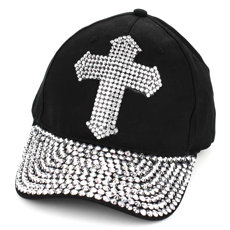 Cross Rhinestone Vintage Cap