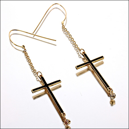 Cross Fish Hook Earrings