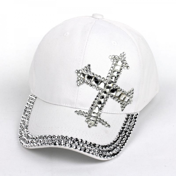 Cross Rhinestone Cap