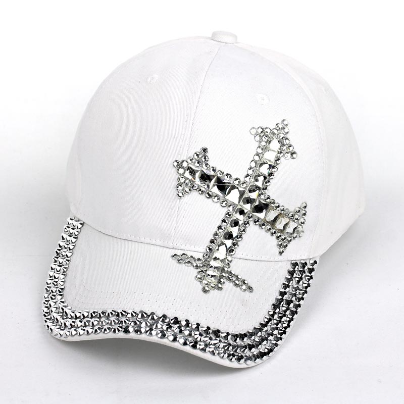 Cross Rhinestone Cap