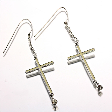 Cross Fish Hook Earrings