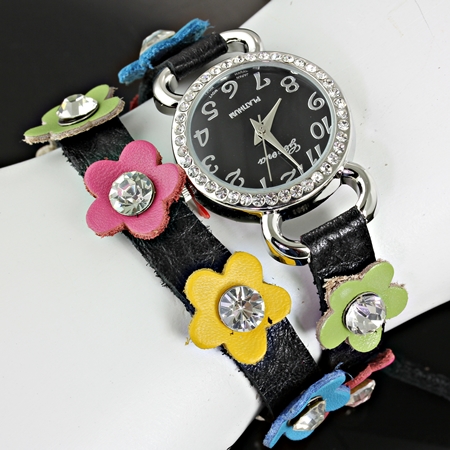 Fashion Flower Wrap Around Leather Watch