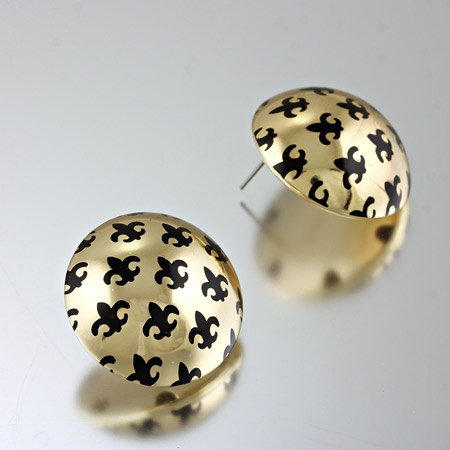Fleur De Lis Rhinestone Earrings