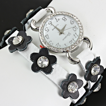 Fashion Flower Wrap Around Leather Watch