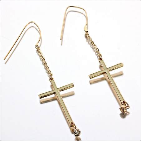 Cross Fish Hook Earrings