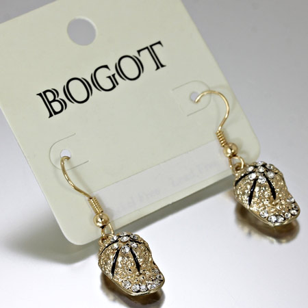 Sports "Baseball Cap" Rhinestone Earrings