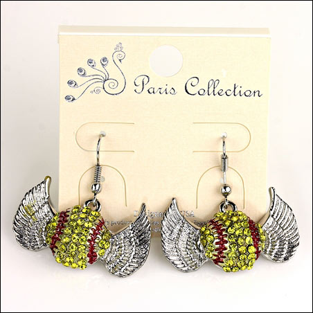 Sports "Softball" Fish Hook Earrings