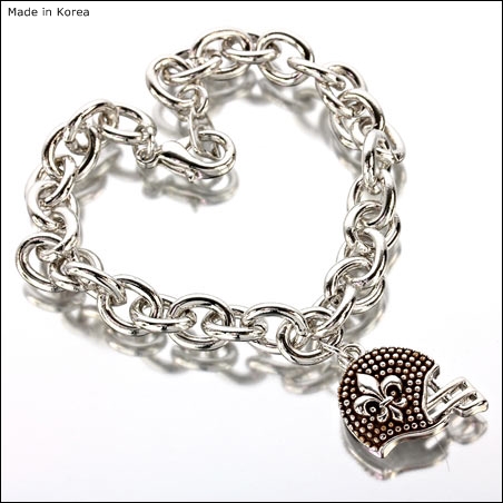 Fleur De Lis Helmet Charm Bracelet