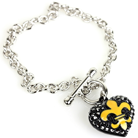 Fleur De Lis "Heart" Charm Bracelet