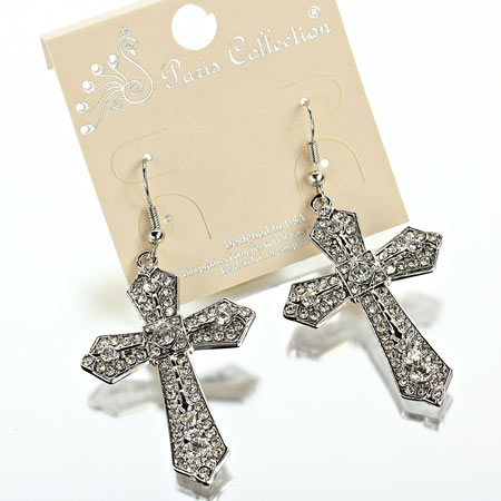 Cross Fish Hook Earrings