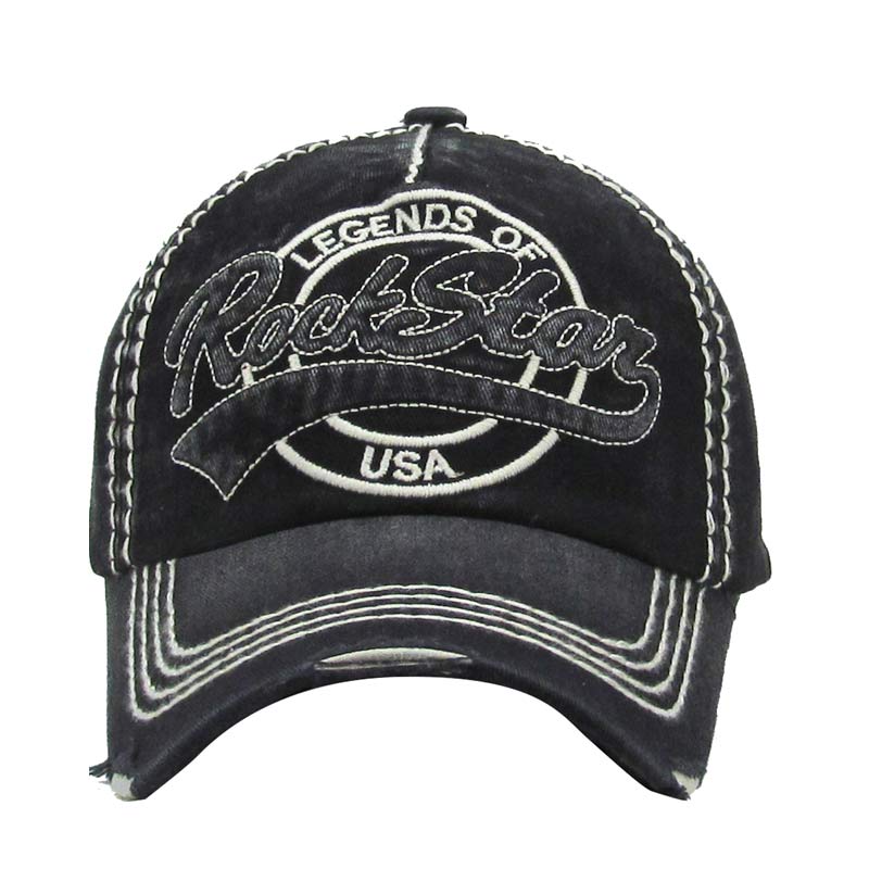 "ROCK STAR" Washed Cotton Vintage Ball Cap - Image 2
