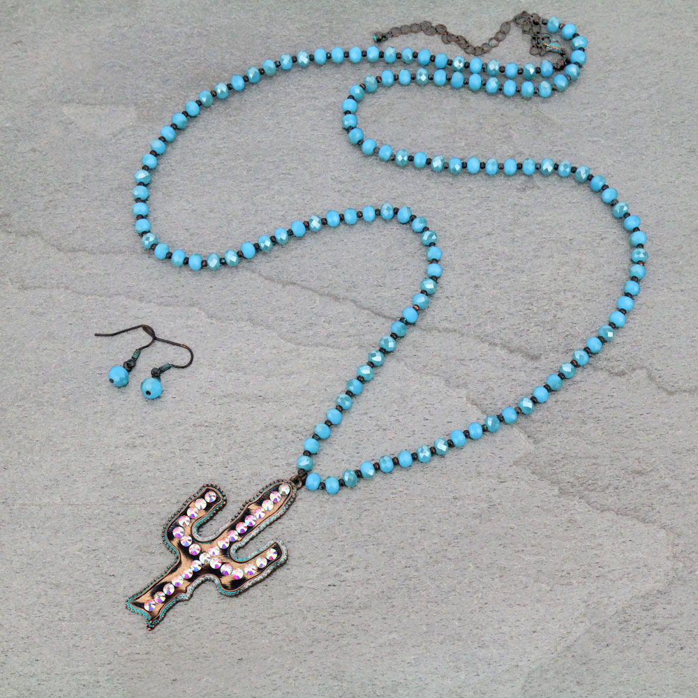 Cactus with Stone Necklace