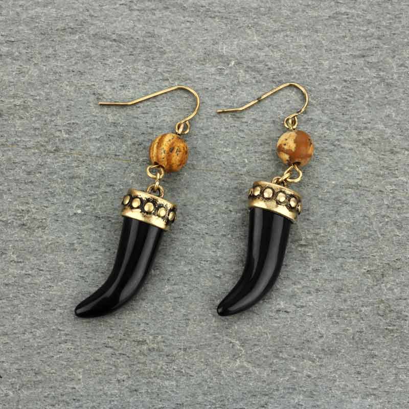 JJ Fashion Horn Earrings