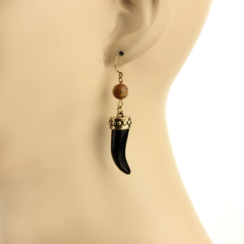 JJ Fashion Horn Earrings - Image 2
