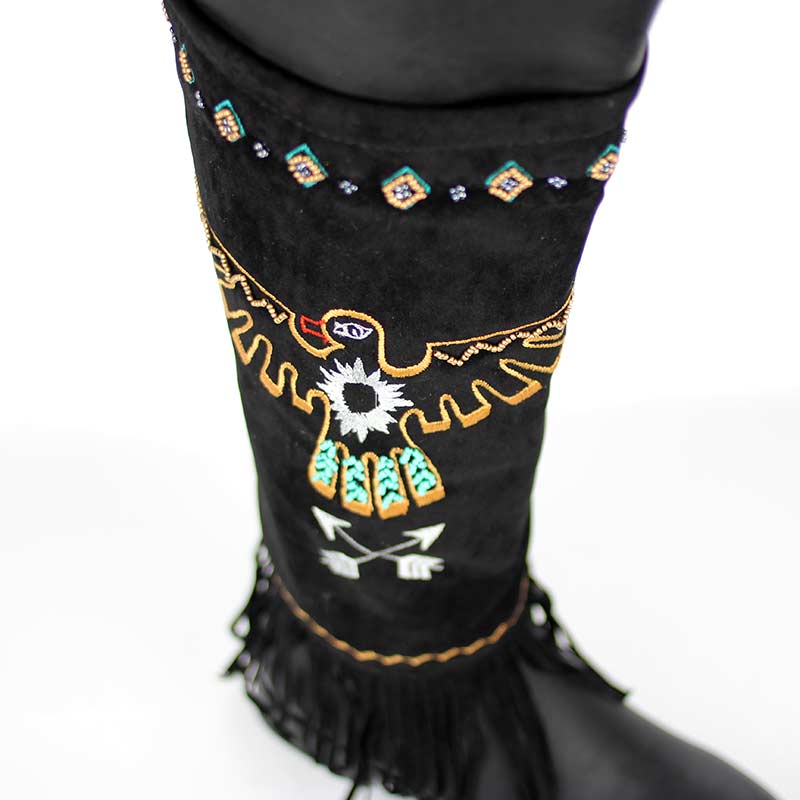Western Design and Fringe Studded Boot Cover - Image 3