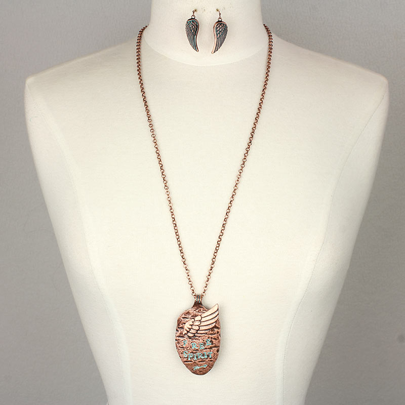 General Western "FREE SPIRIT" Hammered Spoon Pendant Necklace Set