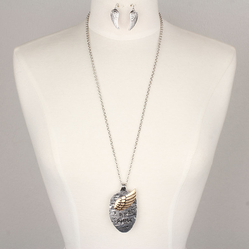 General Western "FREE SPIRIT" Hammered Spoon Pendant Necklace Set