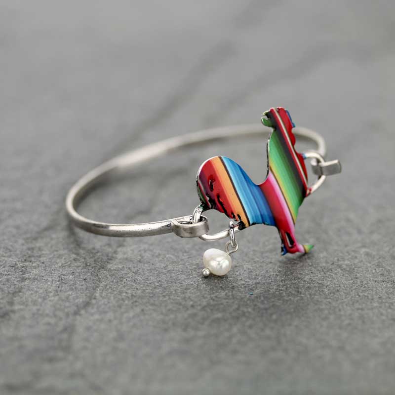 Rooster Serape Print Wire Bracelet - Image 2