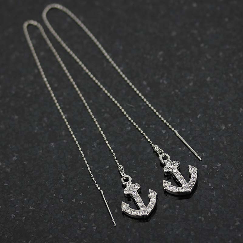 Sea Life Theme "Anchor" Fish Hook Earrings