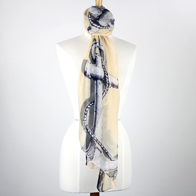 Fashion Anchor Border Scarf