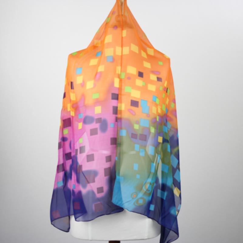 Fashion Colorful Blocks Scarf - Image 2