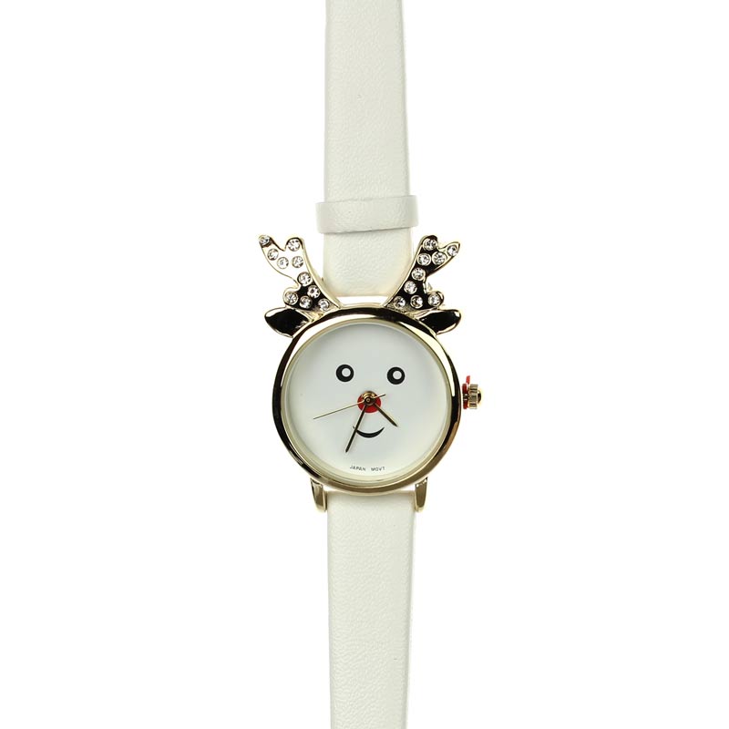 Fashion "X-Mas Reindeer" Leather Band Watch