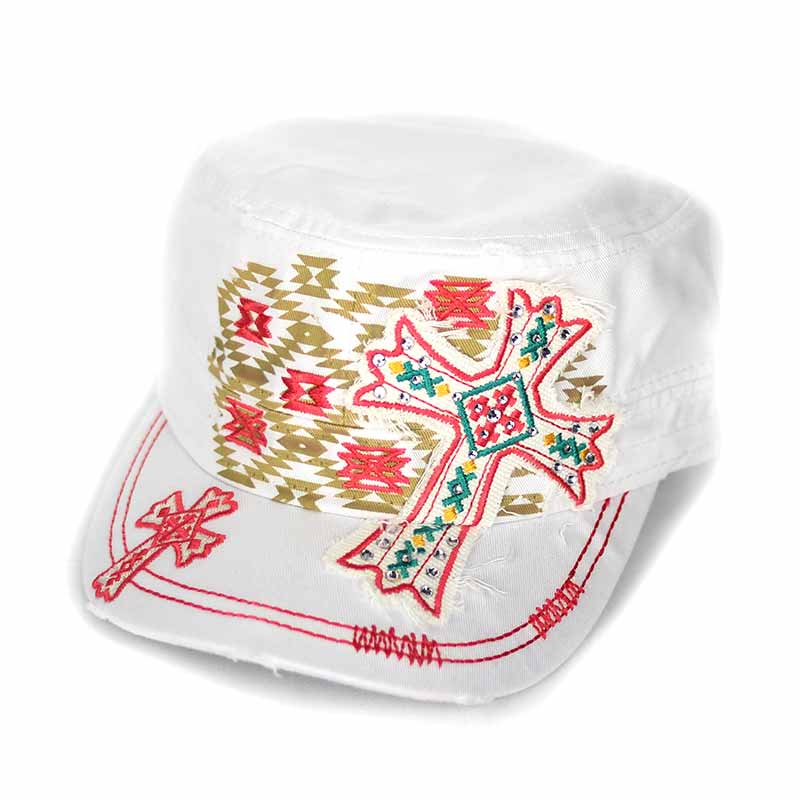 Cross Vintage Rhinestone Cap