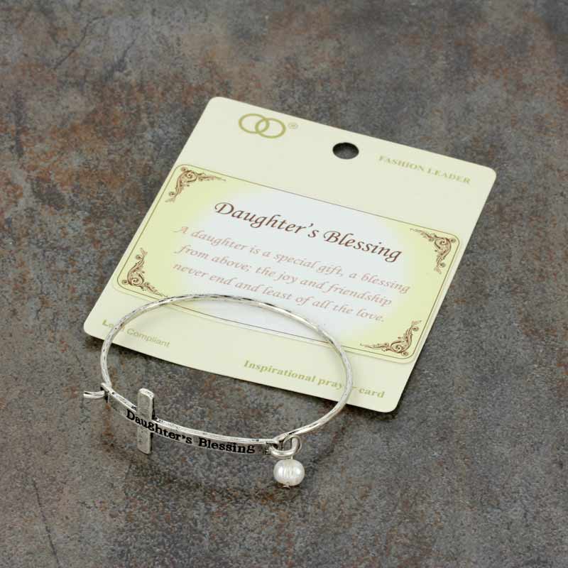 Inspirational Prayer "Daughter's Blessing" Cross Bracelet