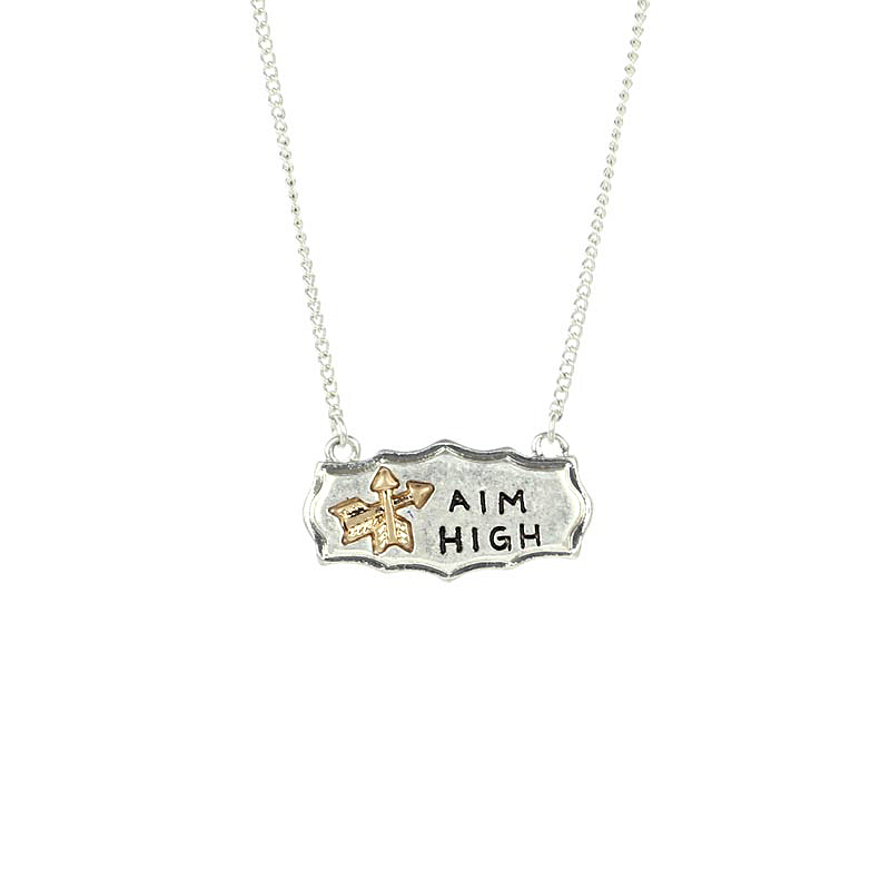 Fashion "AIM HIGH" Inspiration Pendant Necklace