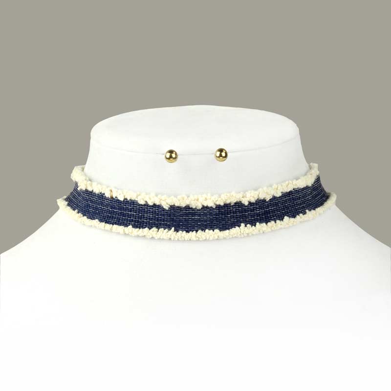 Fashion Denim Choker Set