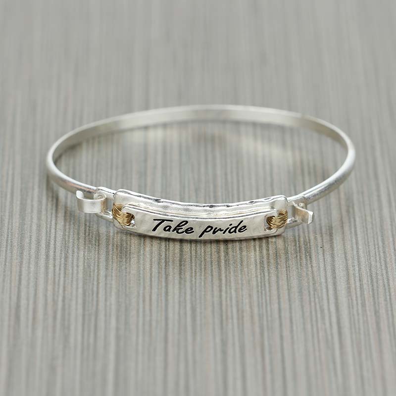 Inspirational "Take Pride" Push Bangle