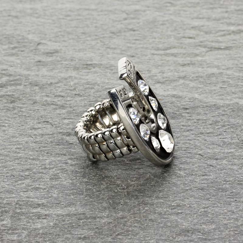 Horseshoe Rhinestone Stretch Ring - Image 3