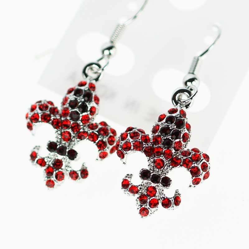 Fleur De Lis Rhinestone Earrings