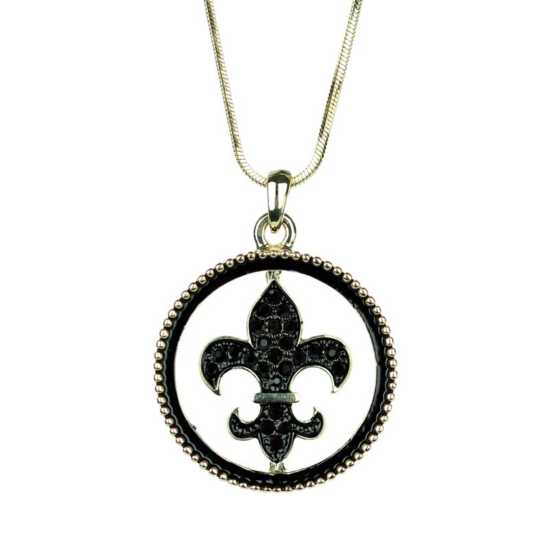 Large Size Fleur De Lis Pendant Necklace