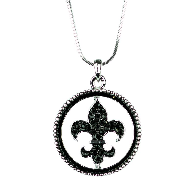 Large Size Fleur De Lis Pendant Necklace