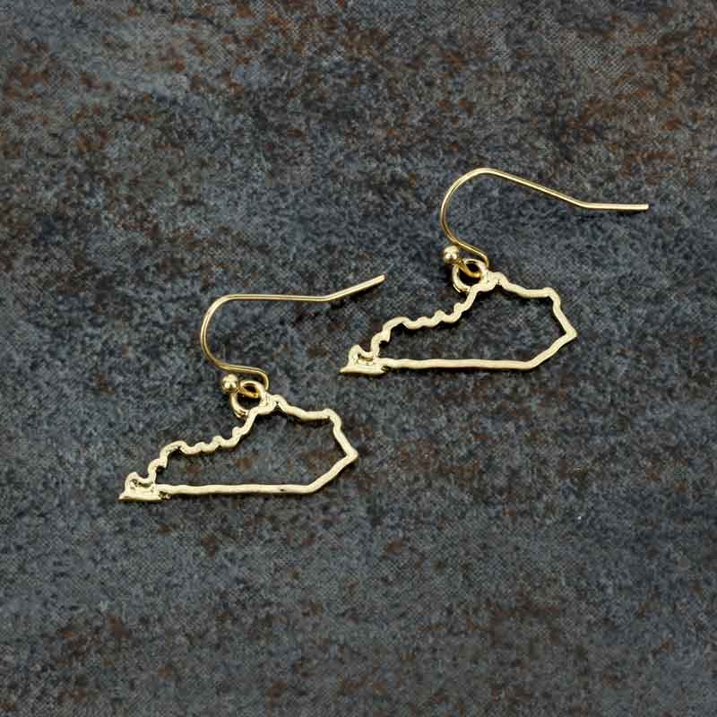 "Kentucky" Map Stencil Fish Hook Earrings